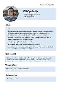 Asunnonhakijan CV - Olli Opiskelija